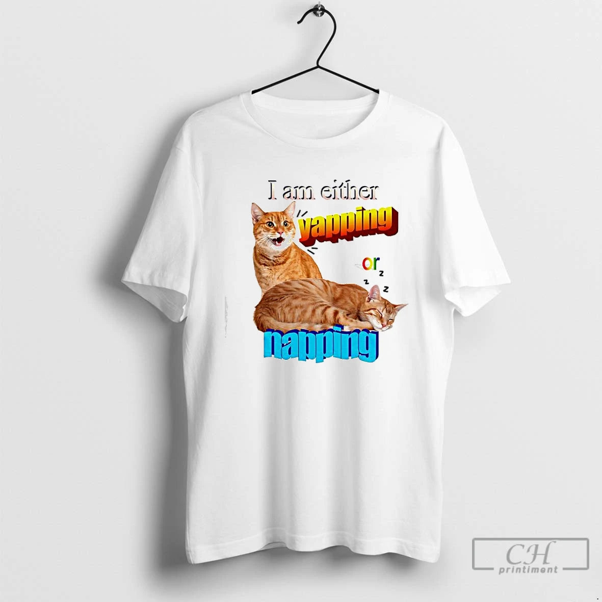 Premium I Am Either Yapping Or Napping Two Orange Cats Graphic T-Shirts, Hoodie, Sweatshirt | InkRitualCo.com
