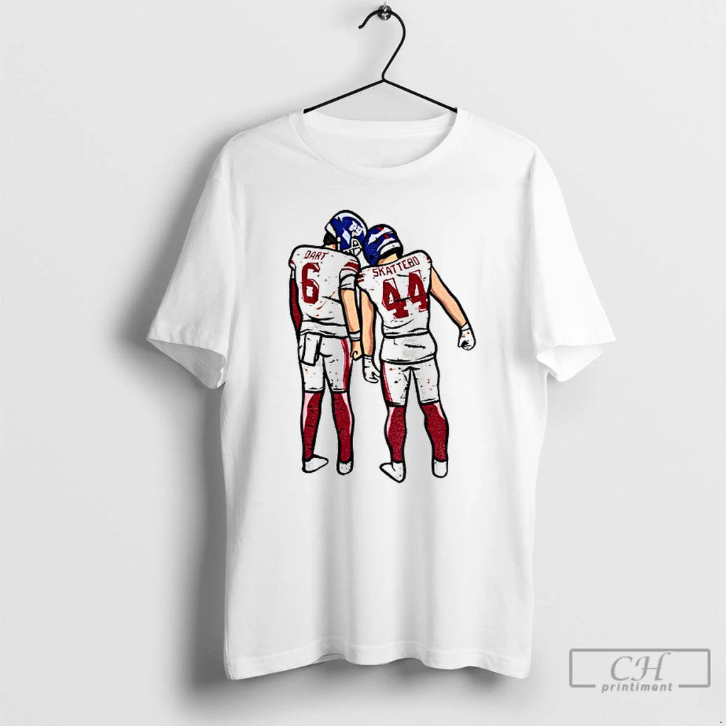Premium Jaxson Dart Cam Skattebo New York Football Players Pose T Shirts Hoodie, Sweatshirt | InkRitualCo.com