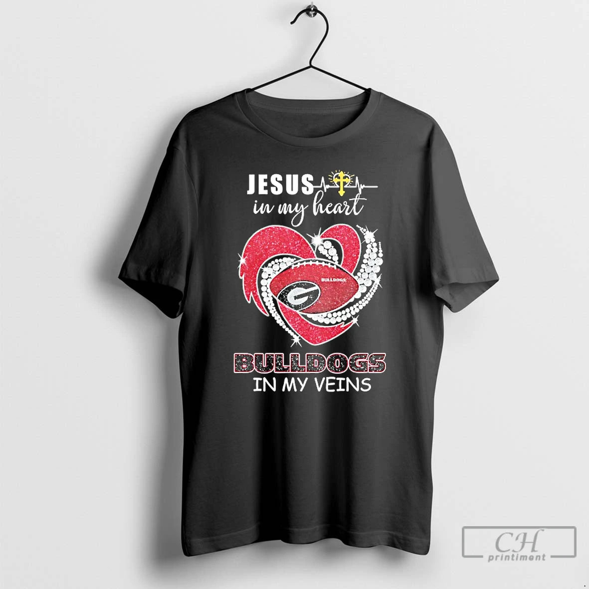 Premium Jesus In My Heart Georgia Bulldogs In My Veins Logo Team T Shirts Sweater Hoodie, Sweatshirt | InkRitualCo.com