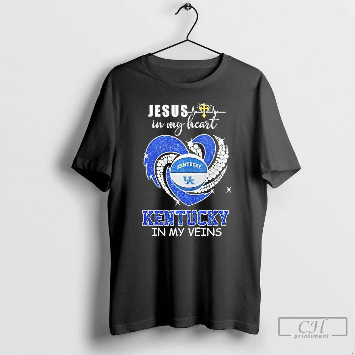 Premium Jesus In My Heart Kentucky Wildcats In My Veins Diamond Heart T Shirts Sweater Hoodie, Sweatshirt | InkRitualCo.com