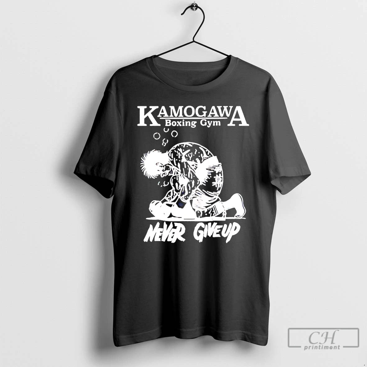Premium Kbg Kamogawa Boxing Boxing Gym Never Give Up Sketch T-Shirts, Hoodie, Sweatshirt | InkRitualCo.com