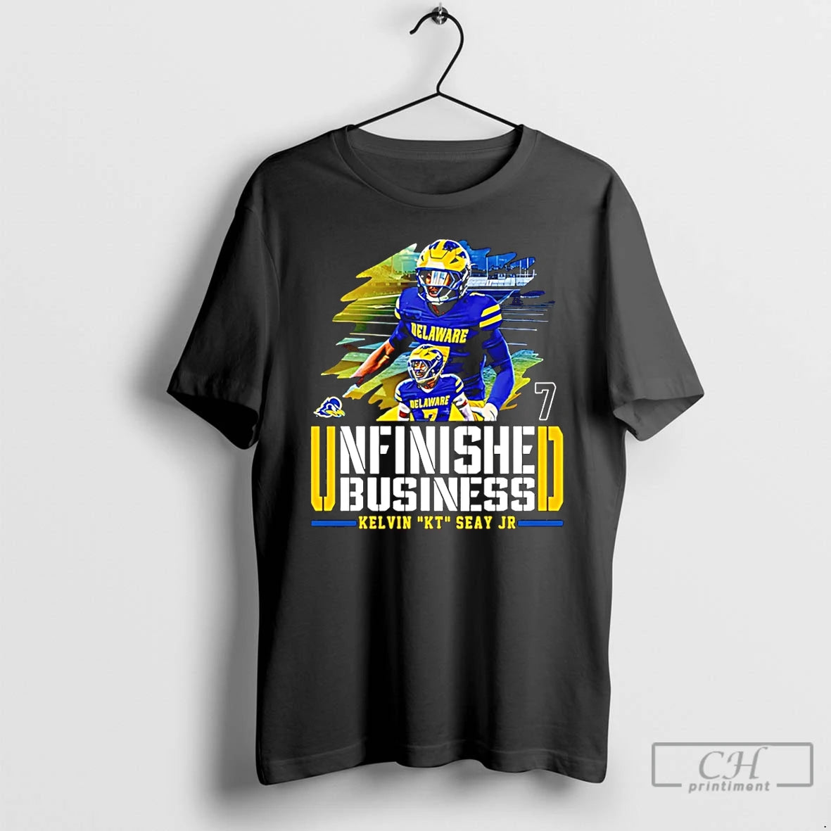 Premium Kt Seay Jr Delaware Football Unfinished Business T-Shirts, Hoodie, Sweatshirt | InkRitualCo.com