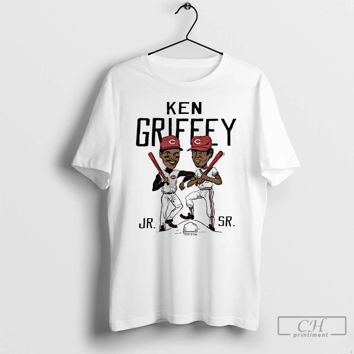 Premium Ken Griffey Father And Son Cincinnati Reds Player Caricature T-Shirts, Hoodie, Sweatshirt | InkRitualCo.com