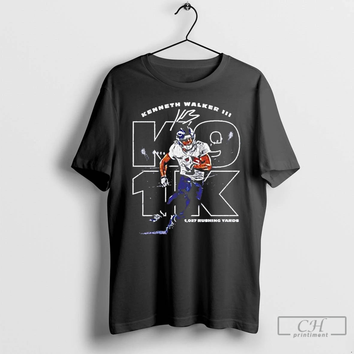 Premium Kenneth Walker Iii 1027 Rushing Yards Signature T-Shirts, Hoodie, Sweatshirt | InkRitualCo.com
