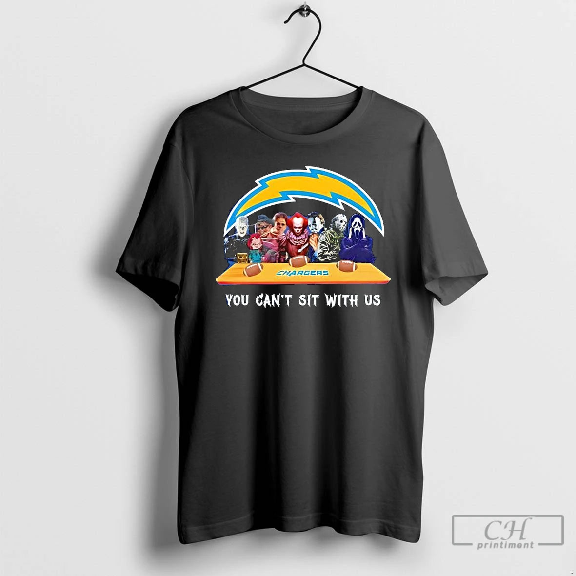 Premium Los Angeles Chargers Horror Movies Halloween You Cant Sit With Us T Shirts Hoodie, Sweatshirt | InkRitualCo.com