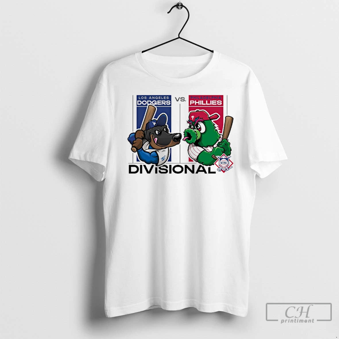 Premium Los Angeles Dodgers Vs Philadelphia Phillies 2025 Mlb National League Divisional Round Mascots T-Shirts, Hoodie,...