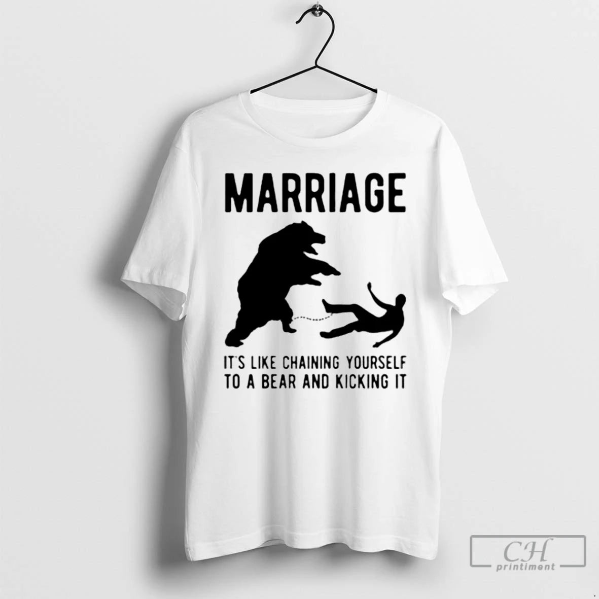 Premium Marriage Its Like Chaining Yourself To A Bear And Kicking It T Shirts Sweater Hoodie, Sweatshirt | InkRitualCo.com