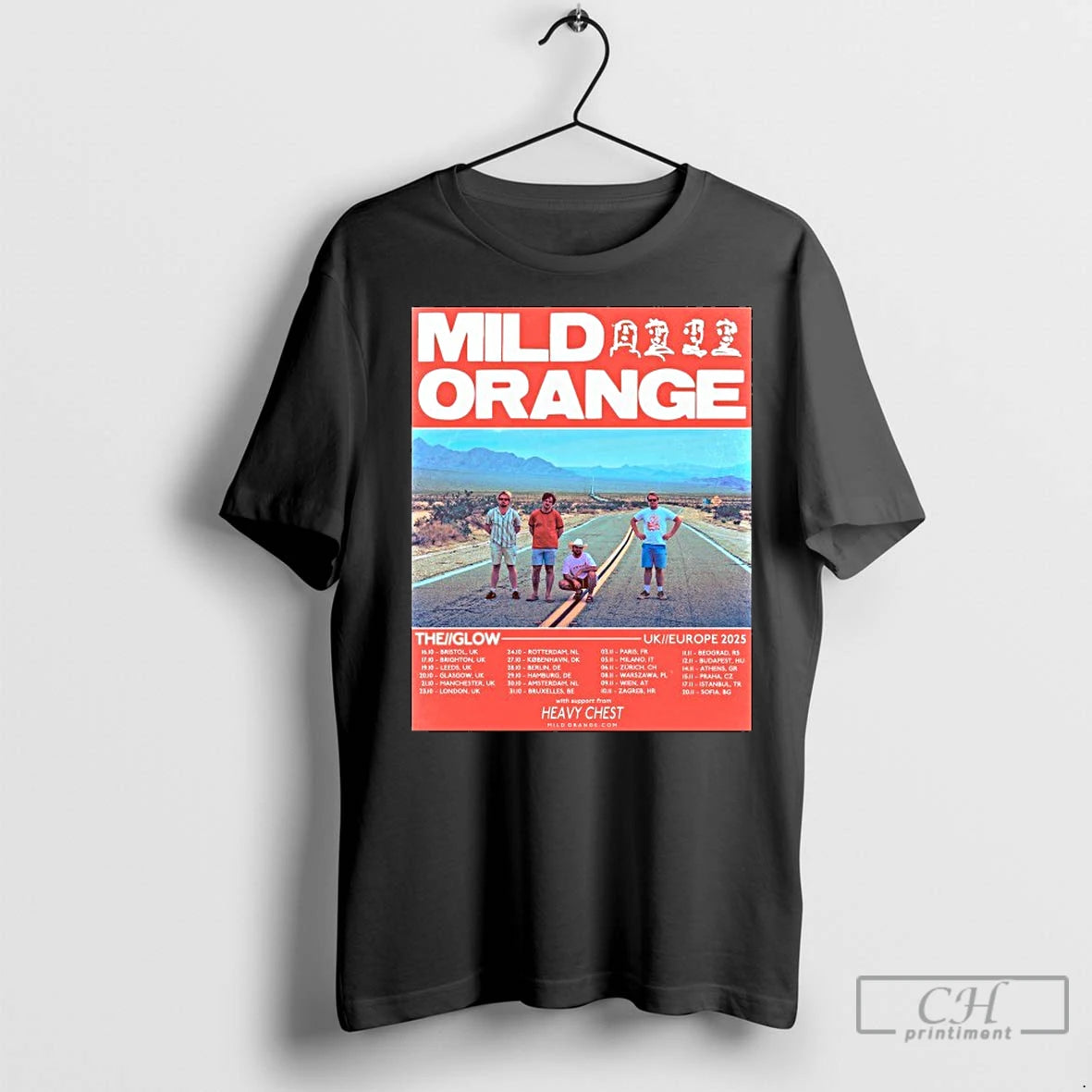Premium Mild Orange The Glow Uk Europe 2025 Tour Dates T-Shirts, Hoodie, Sweatshirt | InkRitualCo.com
