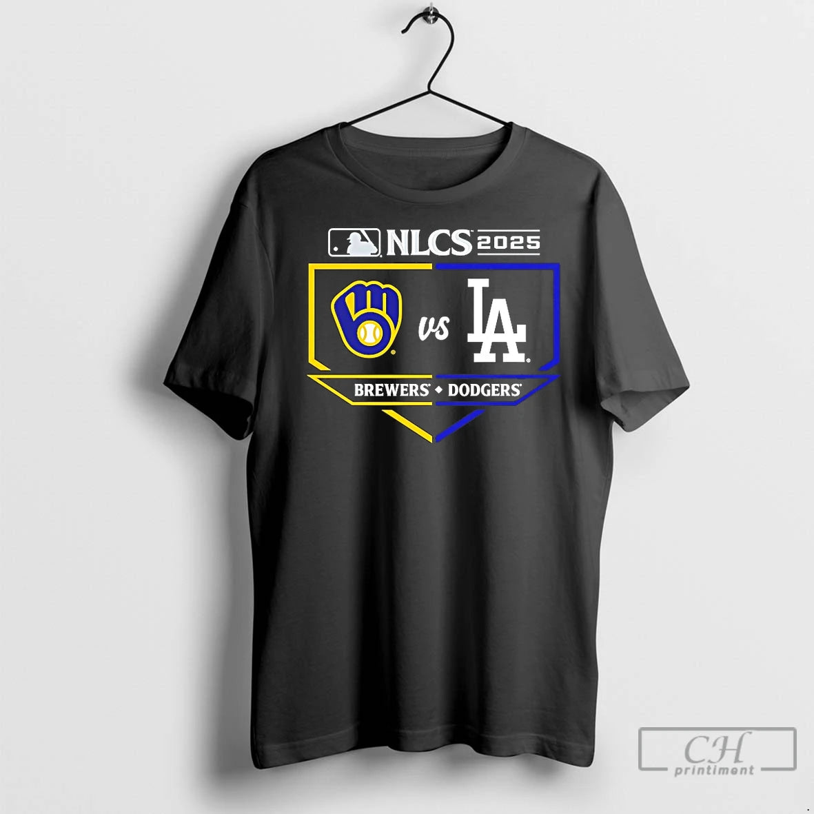 Premium Milwaukee Brewers Vs Los Angeles Dodgers 2025 National League Championship Series Matchup Batters Box T-Shirts,...