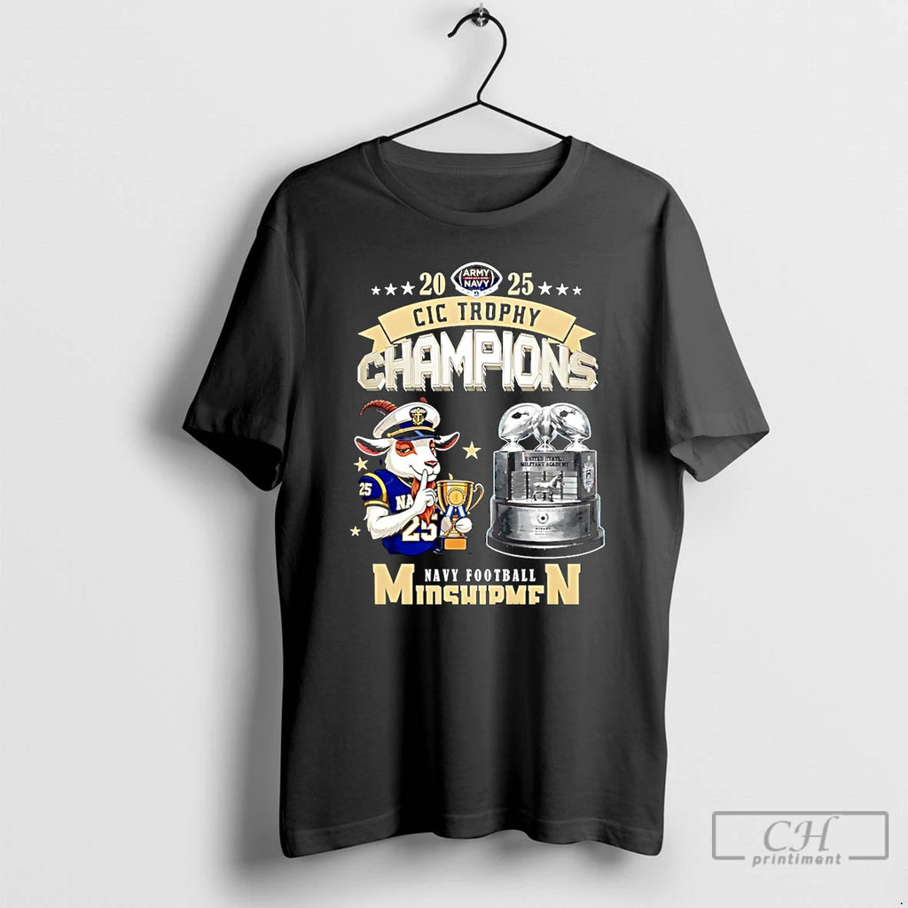 Premium Navy Midshipmen Football 2025 Cic Trophy Champions Mascot Christmas T-Shirts, Hoodie, Sweatshirt | InkRitualCo.com