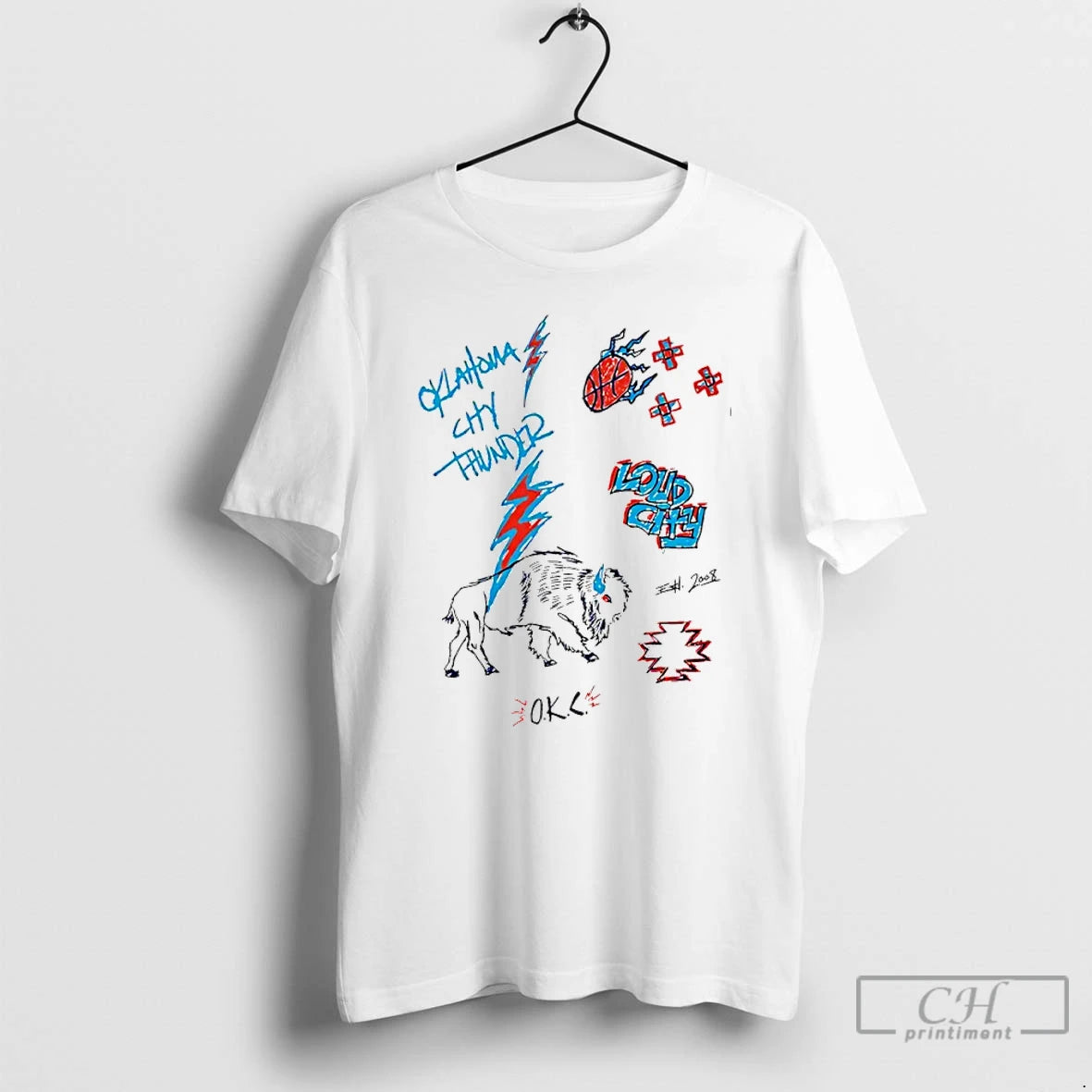 Premium Okc Thunder Loud City Icon Paint T-Shirts, Hoodie, Sweatshirt | InkRitualCo.com