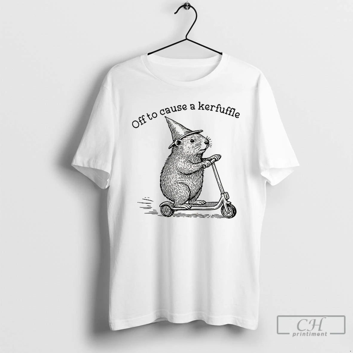 Premium Off To Cause A Kerfuffle Groundhog Scooter T-Shirts, Hoodie, Sweatshirt | InkRitualCo.com