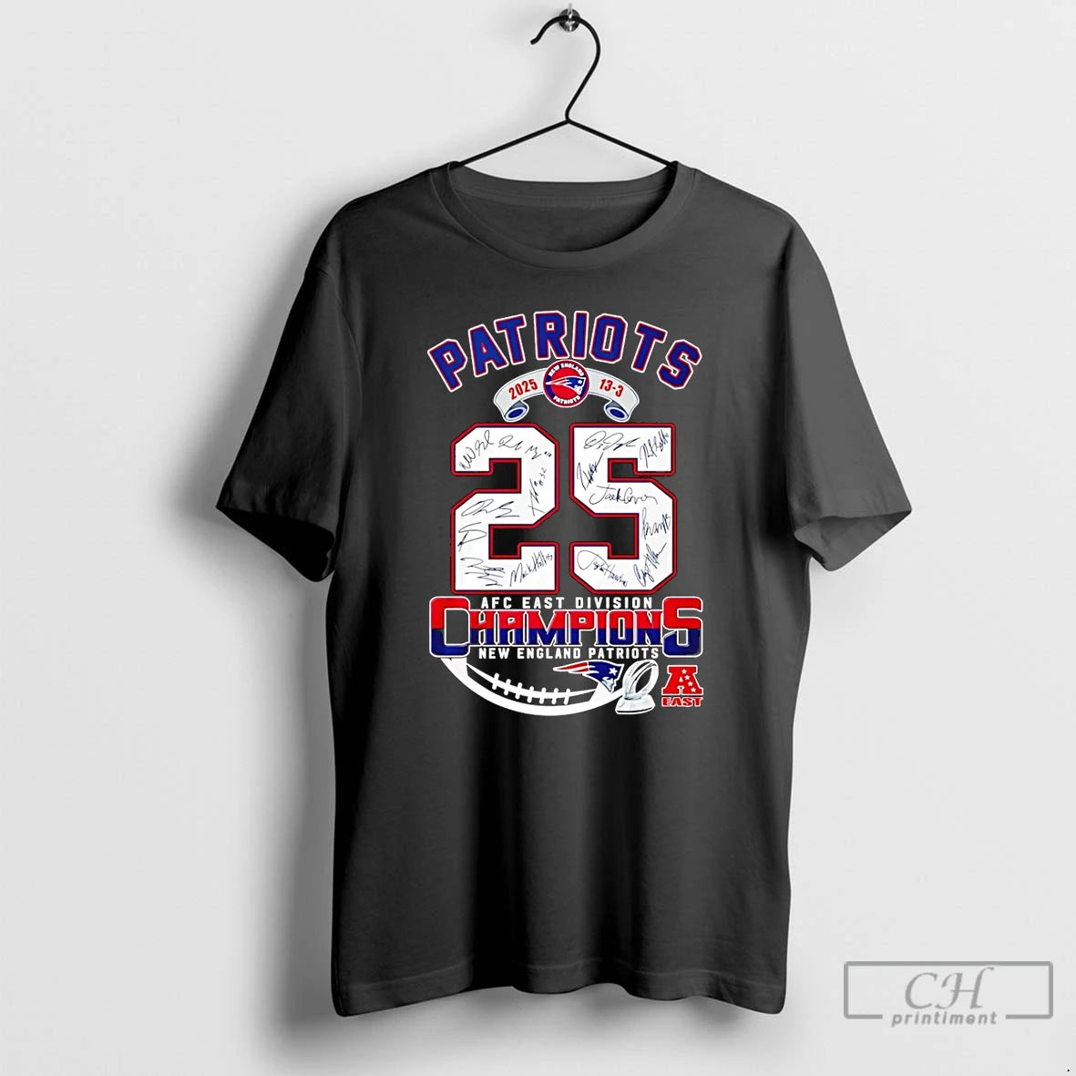 Patriots Afc East Champs 2025 Signatures T-Shirts, Hoodie, Sweatshirt