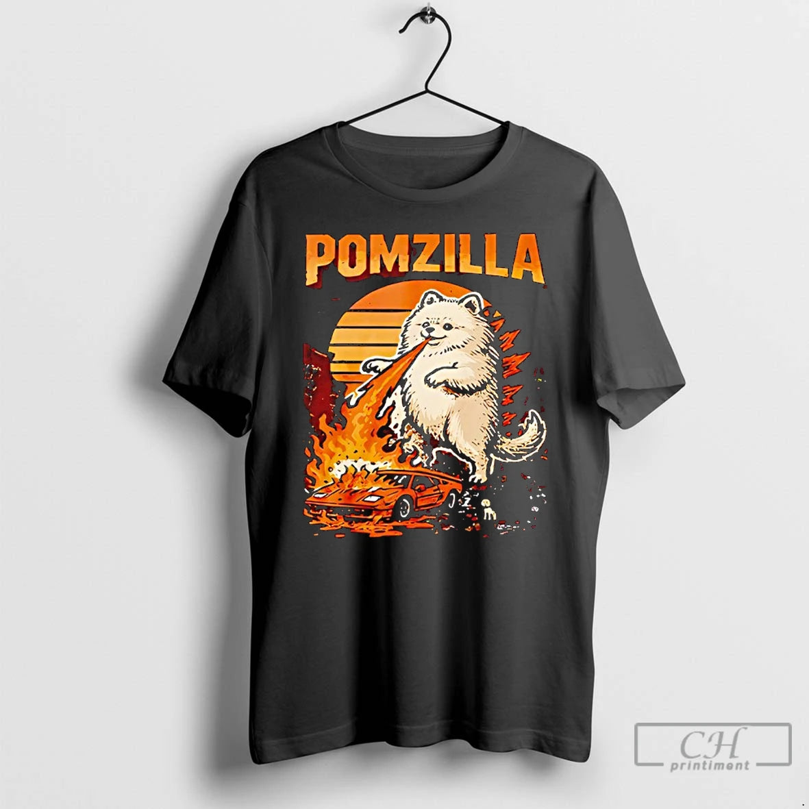 Premium Pomzilla Pomeranian Dog Monster Pom Dog Lover Vintage T-Shirts, Hoodie, Sweatshirt | InkRitualCo.com