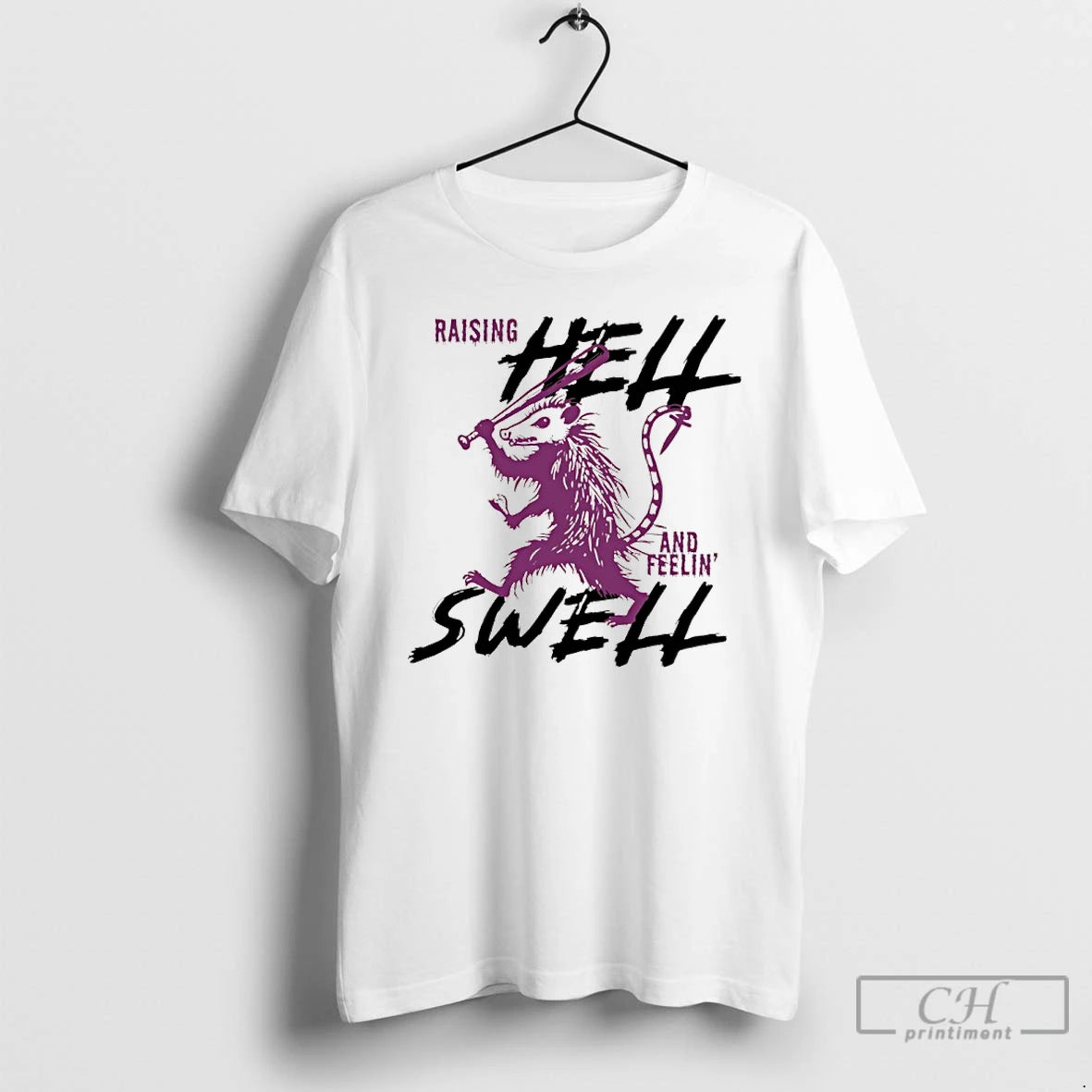 Premium Possum Raising Hell And Feelin Swell T-Shirts, Hoodie, Sweatshirt | InkRitualCo.com