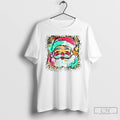 Premium Preppy Brushstroke Santa Claus Colorful Leopard Glitter Christmas T Shirts Hoodie, Sweatshirt | InkRitualCo.com