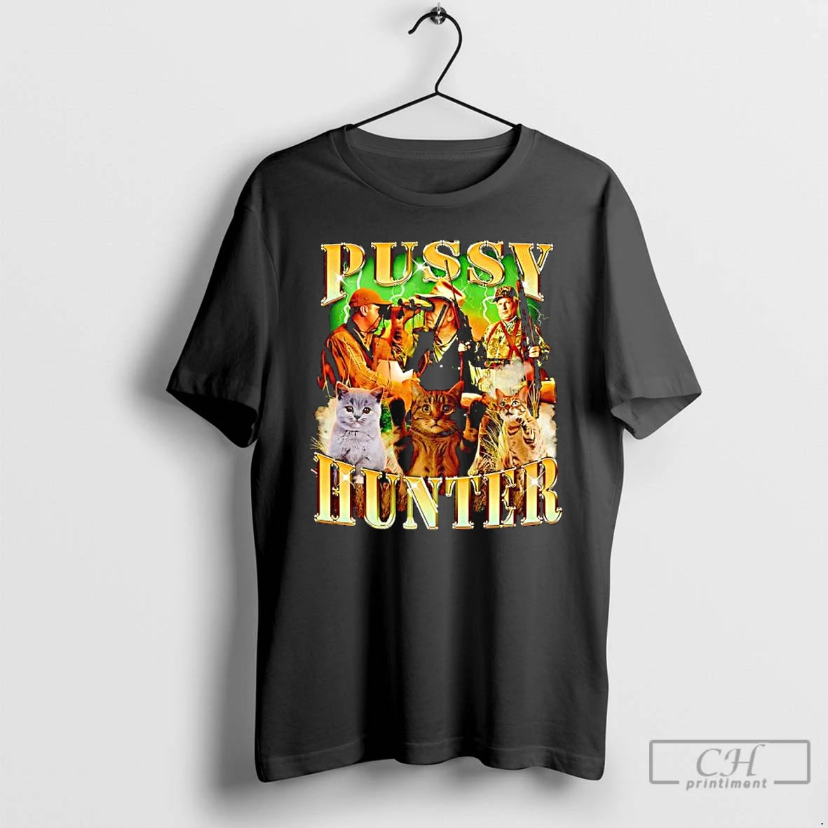 Premium Pussy Hunter Cat Hunter Imagery Graphic T-Shirts, Hoodie, Sweatshirt | InkRitualCo.com
