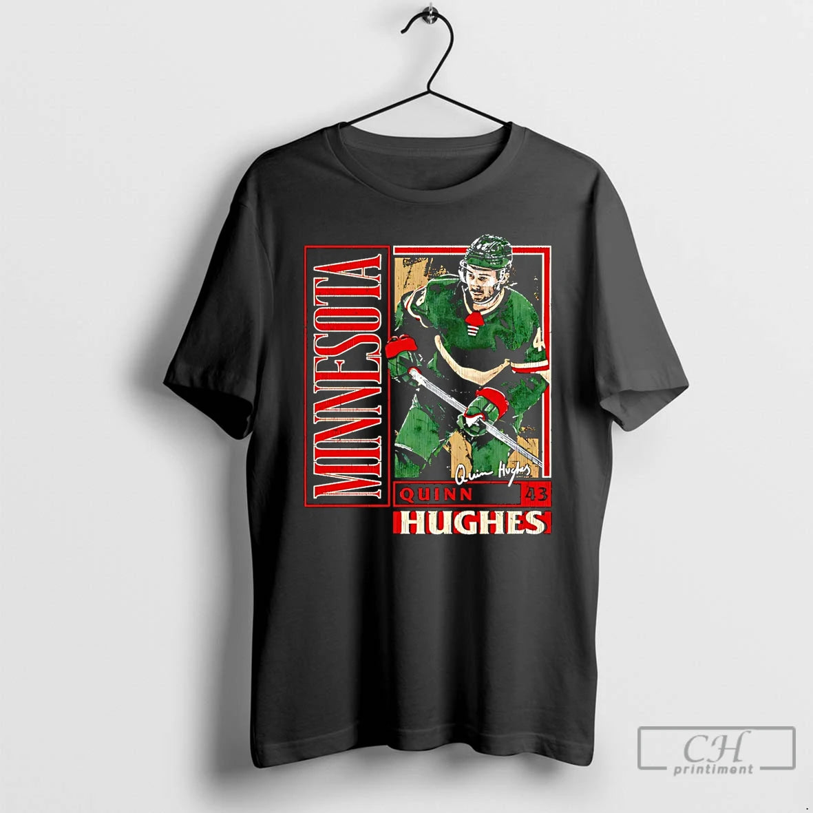 Premium Quinn Hughes Minnesota Vintage Card Signature T-Shirts, Hoodie, Sweatshirt | InkRitualCo.com