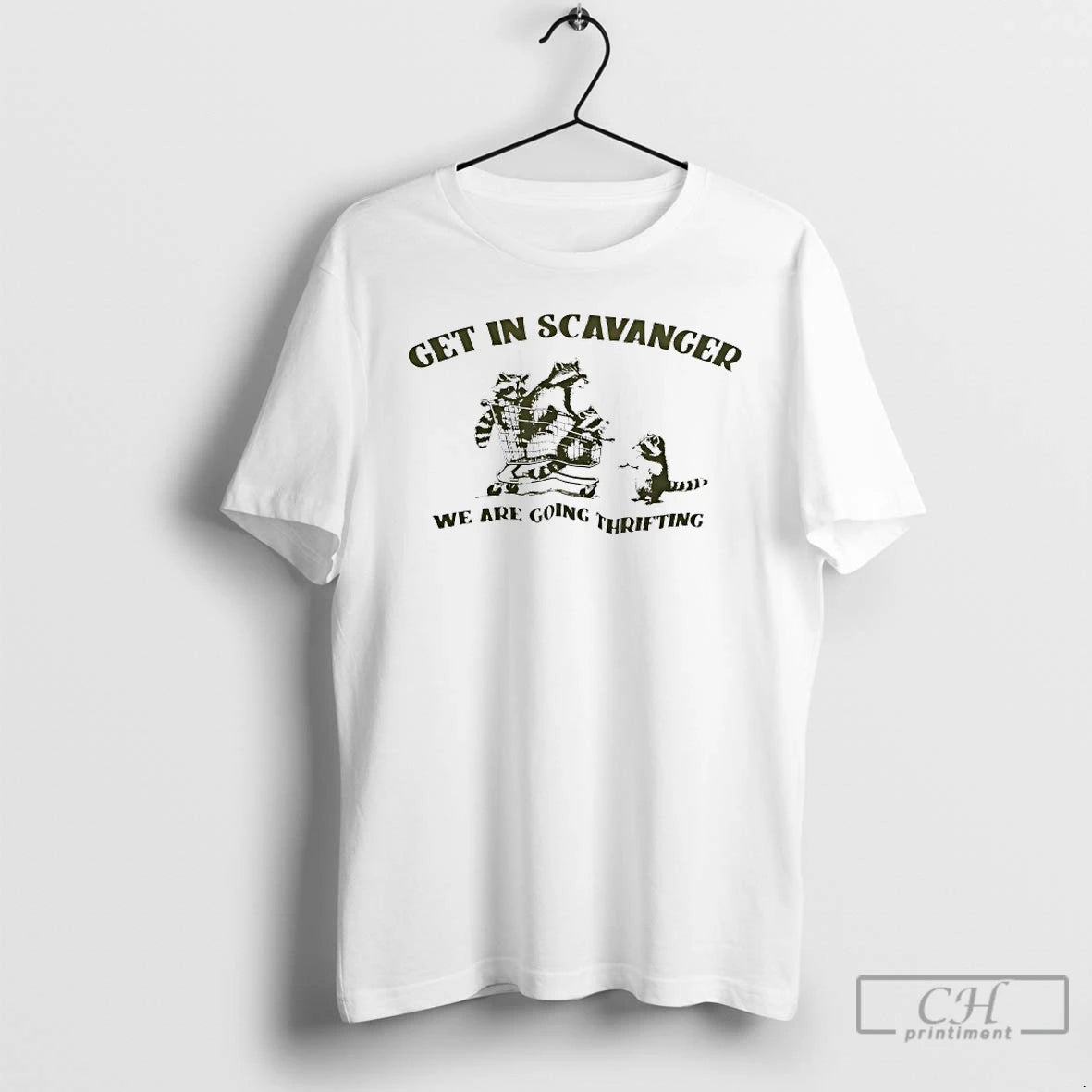 Premium Raccoon Get In Scavanger We Are Going Thrifting T-Shirts, Hoodie, Sweatshirt | InkRitualCo.com