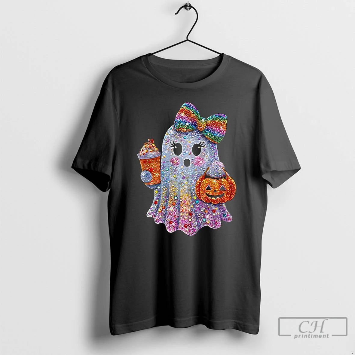 Premium Rhinestones Ghost Spooky Boo Pumpkin Halloween T Shirts Hoodie, Sweatshirt | InkRitualCo.com