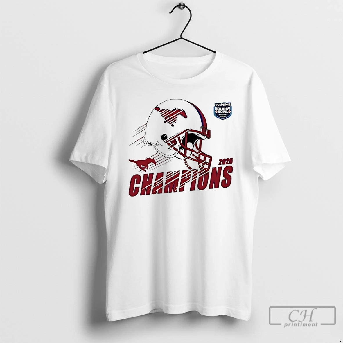 Premium Smu Mustangs Football Holiday Bowl Champions Helmet 2026 T-Shirts, Hoodie, Sweatshirt | InkRitualCo.com