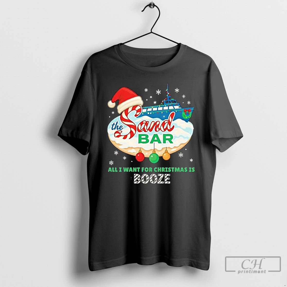 Premium Sandbar Christmas All I Want For Christmas Is Booze Graphic T-Shirts, Hoodie, Sweatshirt | InkRitualCo.com