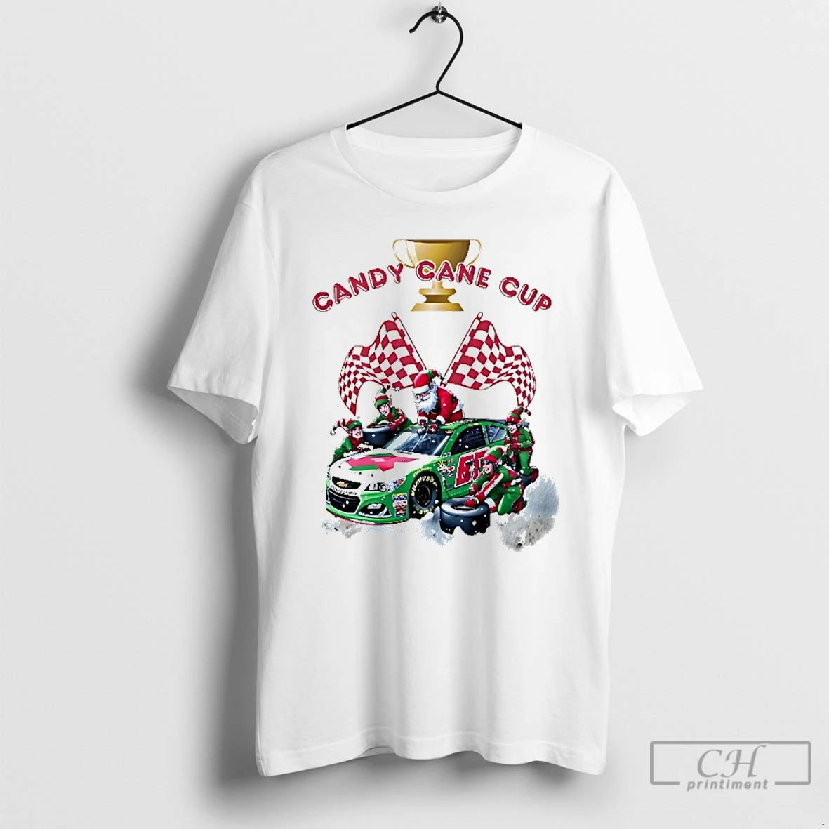 Premium Santa Claus Candy Cane Cup Racing Car Christmas T-Shirts, Hoodie, Sweatshirt | InkRitualCo.com
