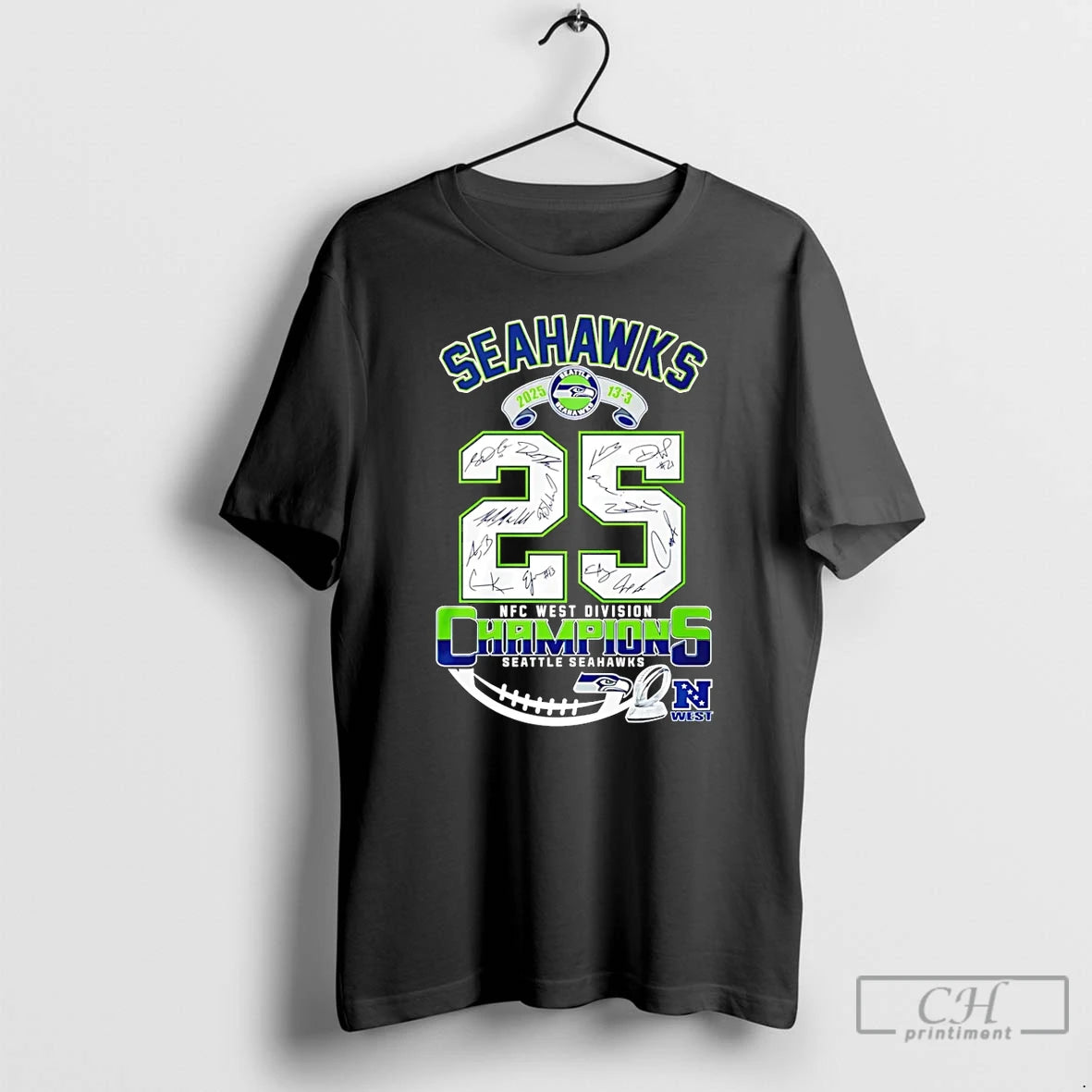 Premium Seahawks Nfc West Champs 2025 Signatures T-Shirts, Hoodie, Sweatshirt | InkRitualCo.com