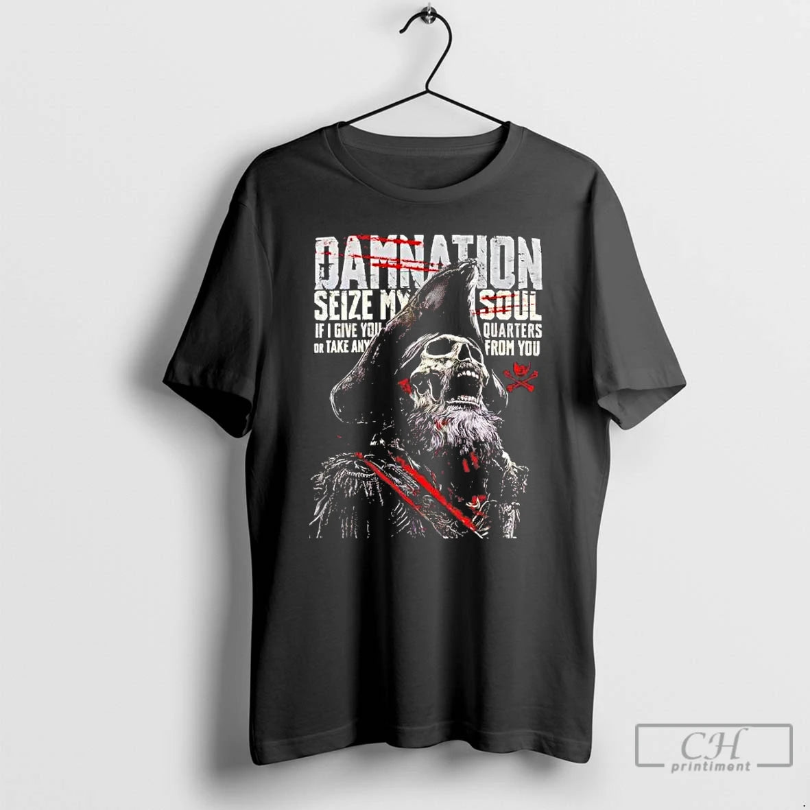 Premium Skeleton Damnation Seize My Soul If I Give You Quarters T-Shirts, Hoodie, Sweatshirt | InkRitualCo.com