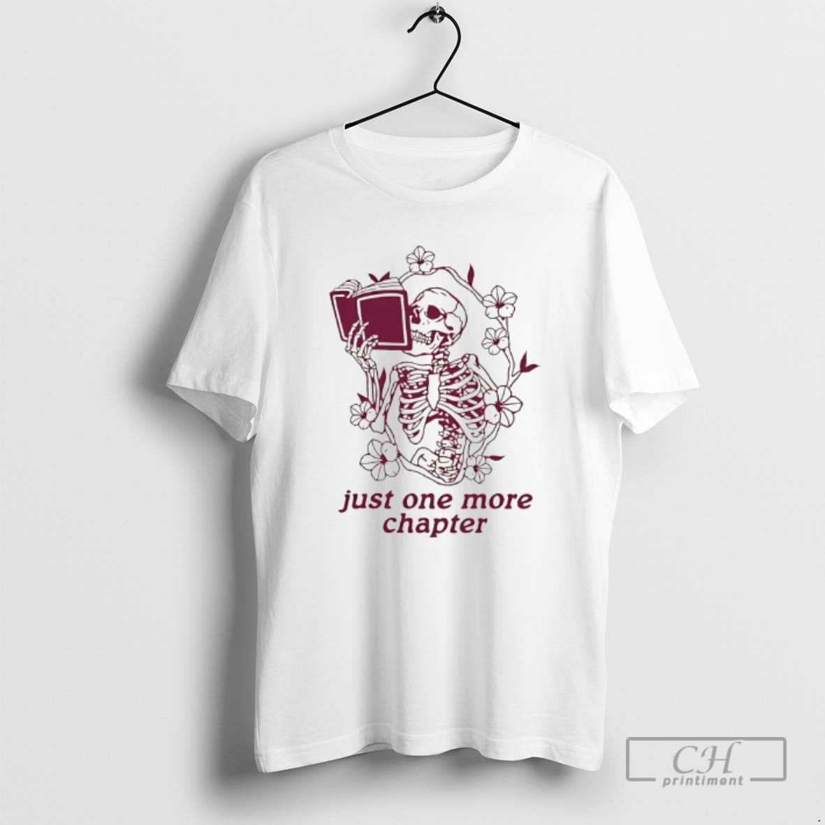 Premium Skeleton Reading Book Just One More Chapter Shirt Sweater Hoodie, Sweatshirt | InkRitualCo.com