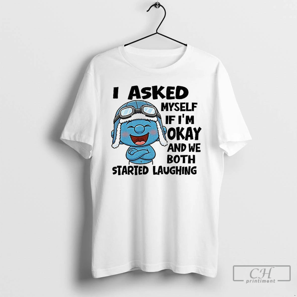 Premium Smurf I Asked Myself If Im Okay And We Both Started Laughing T Shirts Hoodie, Sweatshirt | InkRitualCo.com