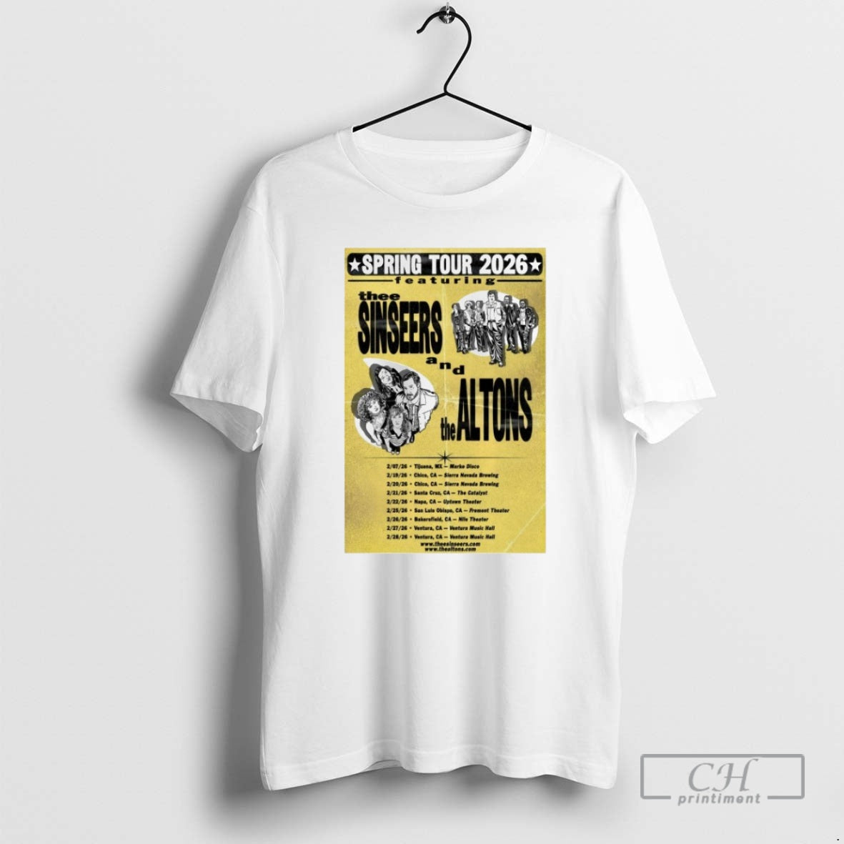 Premium Thee Sinseers And The Altons Spring 2026 Tour Dates Shirt Sweater Hoodie, Sweatshirt | InkRitualCo.com