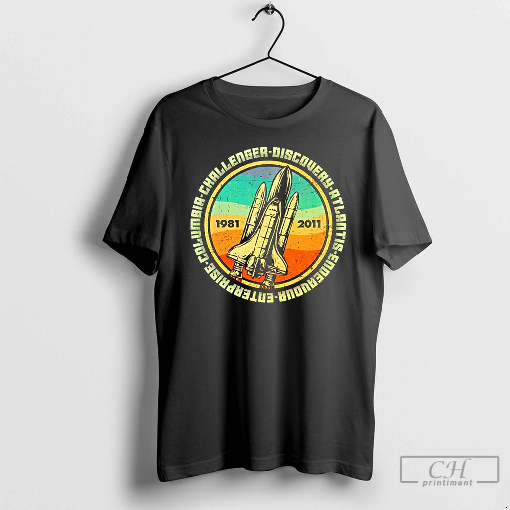 Premium Through Hardship To The Stars Enterprise Columbia Challenger 1981 2011 Vintage T Shirts Sweater Hoodie, Sweatshirt