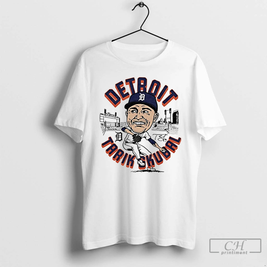 Premium Tigers Tarik Skubal Player Signature Caricature T-Shirts, Hoodie, Sweatshirt | InkRitualCo.com
