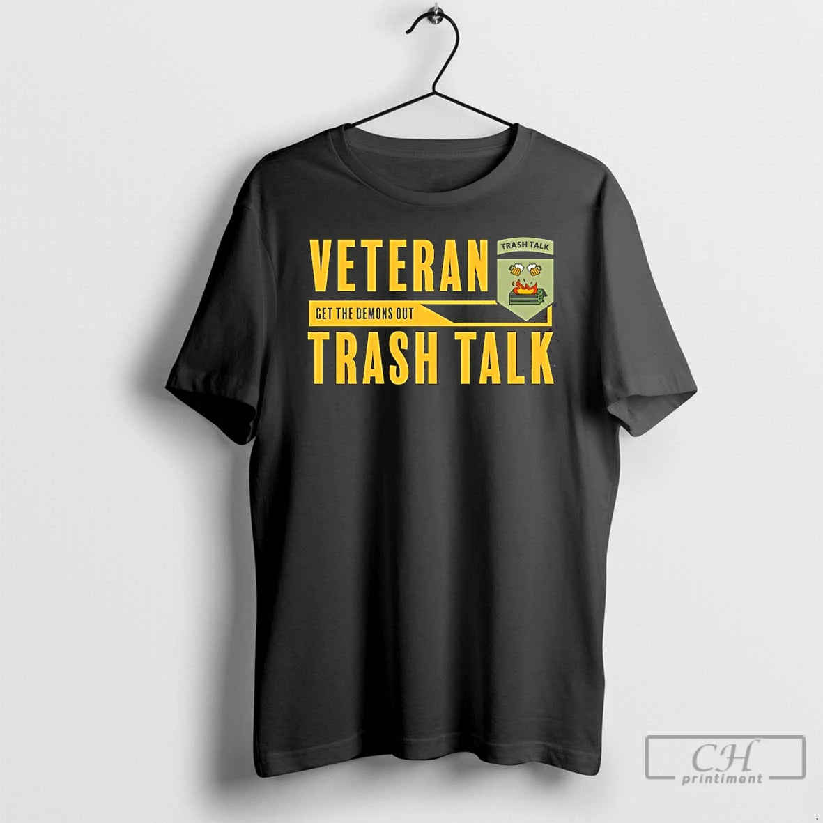 Premium Veteran Get The Demons Out Trash Talk T-Shirts, Hoodie, Sweatshirt | InkRitualCo.com