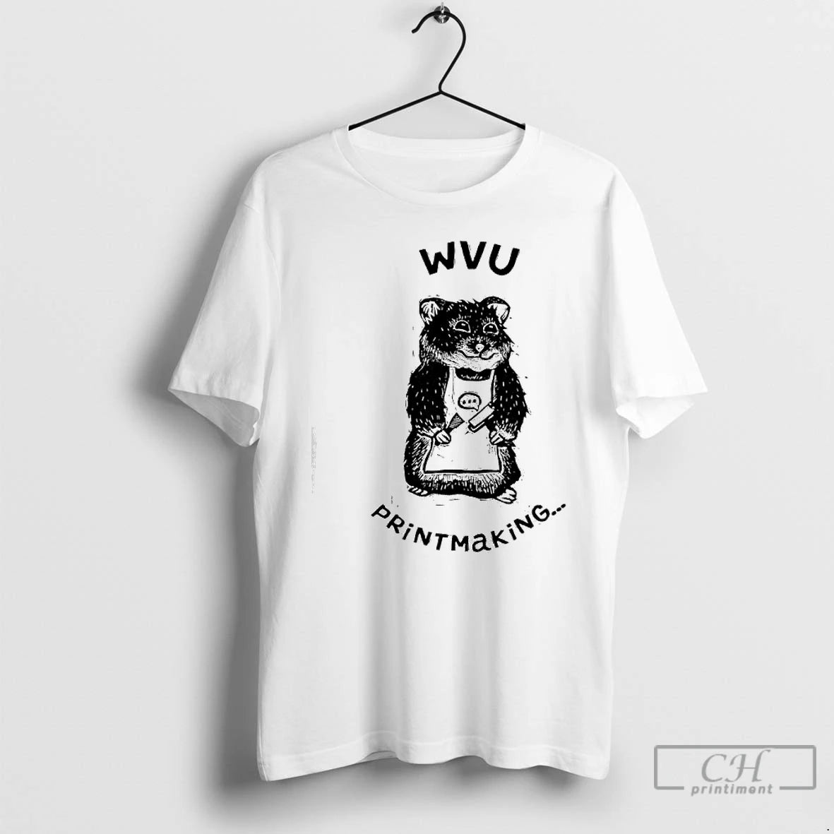 Premium West Virginia University Wvu Engraved Hamster Chef Printmaking T-Shirts, Hoodie, Sweatshirt | InkRitualCo.com