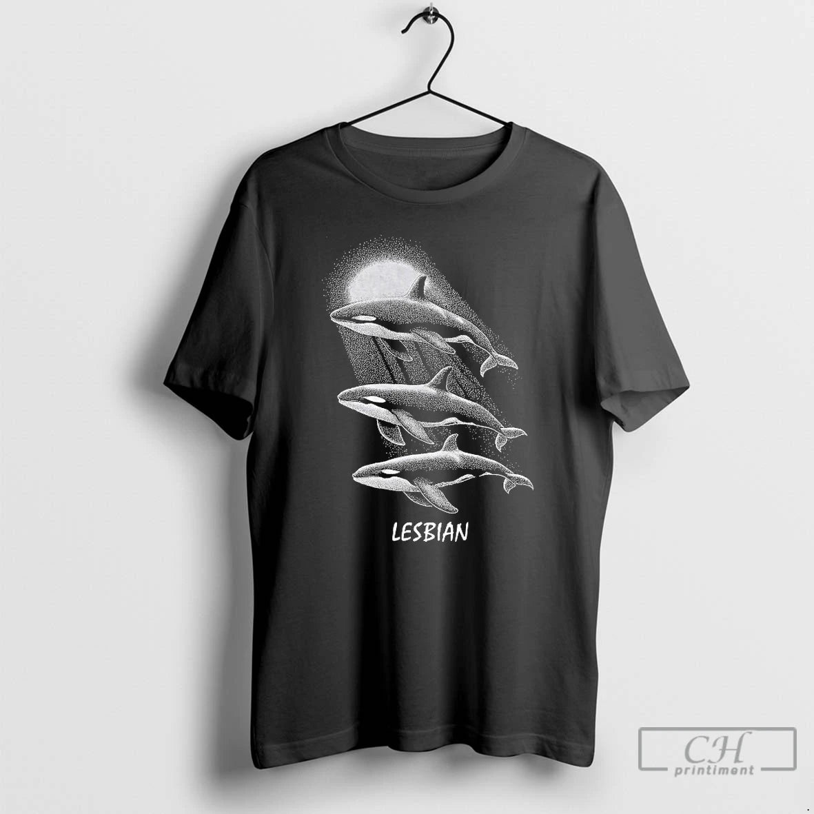 Premium Whales Swimming In The Moonlight Lesbian T Shirts Hoodie, Sweatshirt | InkRitualCo.com