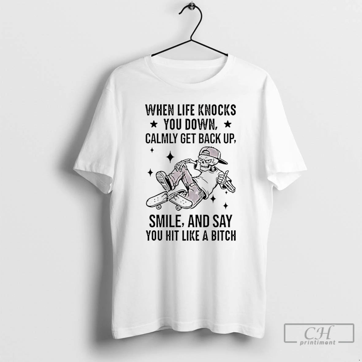 Premium When Life Knocks You Down Calmly Get Back Up Smile And Say You Hit T-Shirts, Hoodie, Sweatshirt | InkRitualCo.com