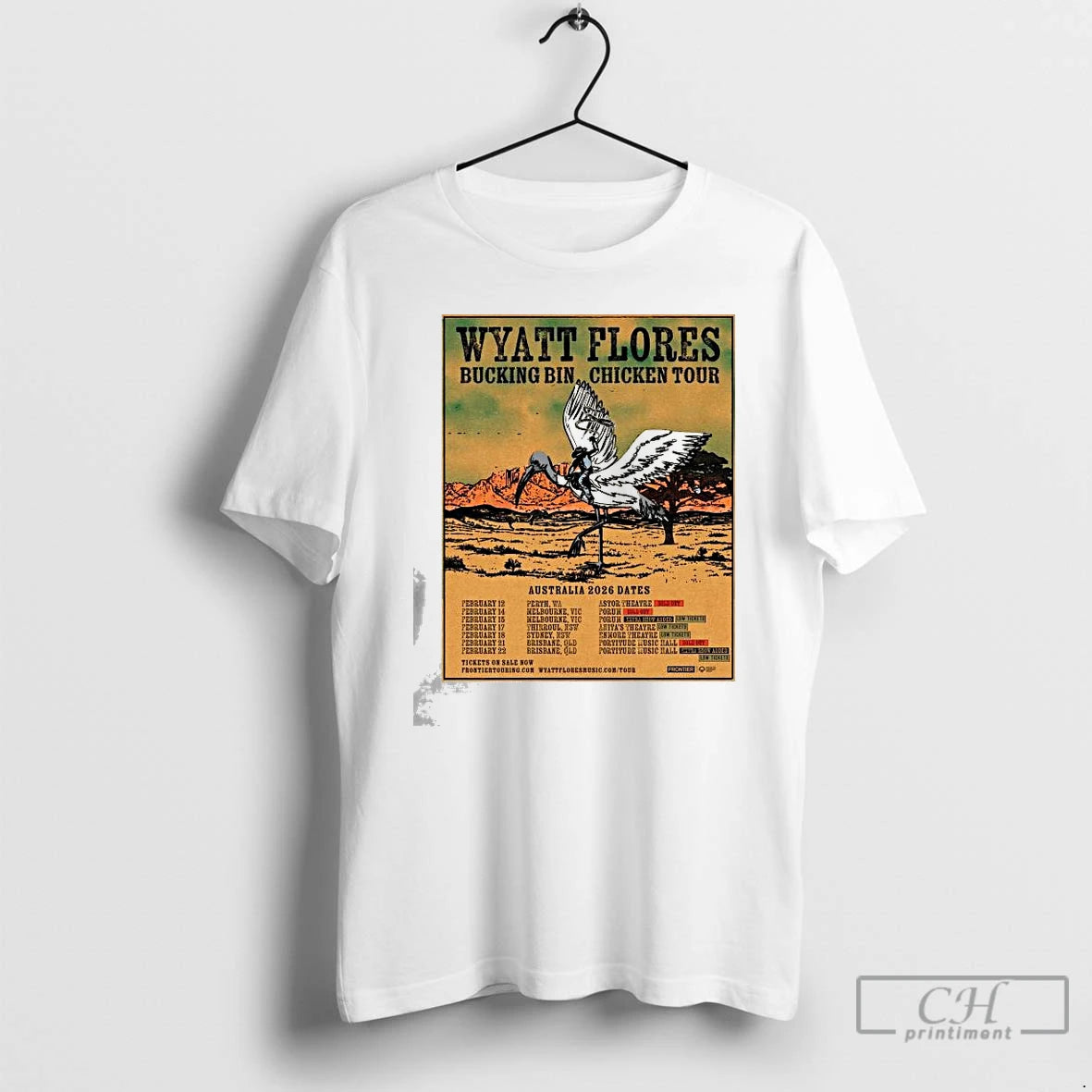 Premium Wyatt Flores Bucking Bin Chicken Tour Australia 2026 Dates T-Shirts, Hoodie, Sweatshirt | InkRitualCo.com