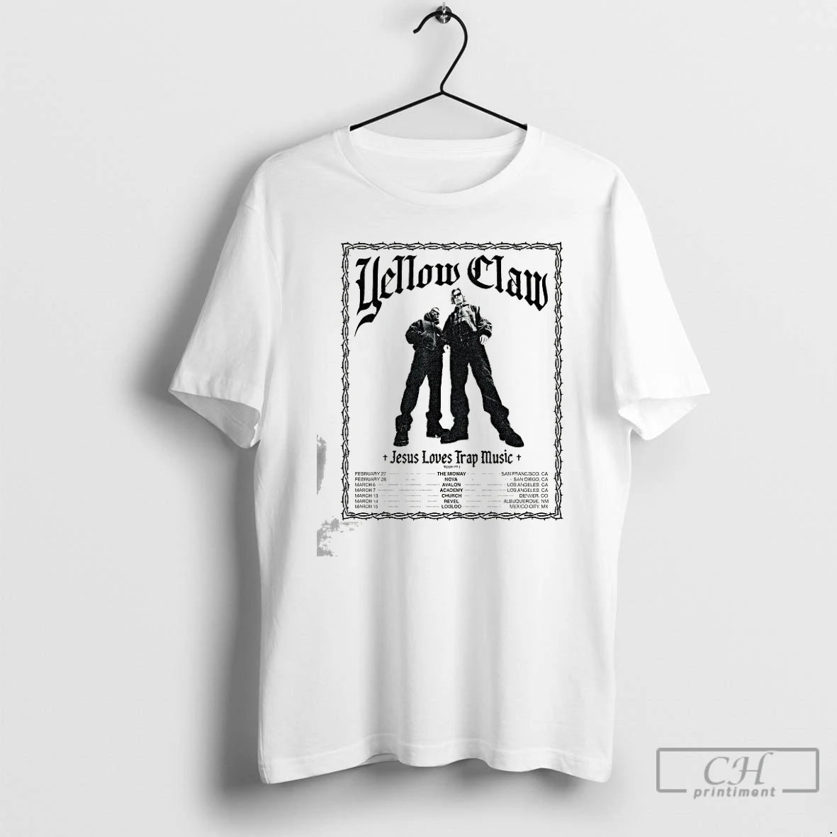 Premium Yellow Claw Jesus Loves Trap Music Tour 2026 T-Shirts, Hoodie, Sweatshirt | InkRitualCo.com