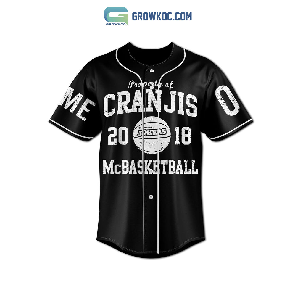 Property Of Cranjis 2023 McBasketball Black Design Personalized Baseball Jersey