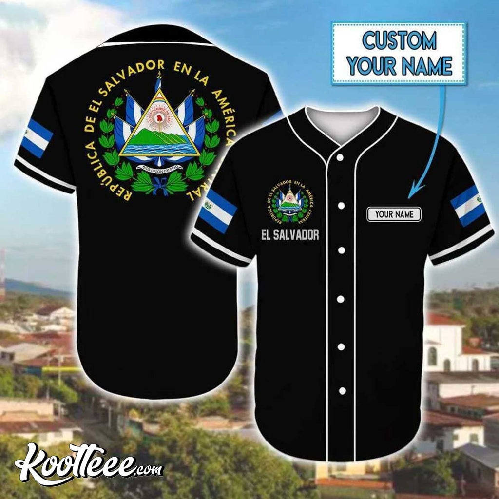 Proud Of El Savaldor Custom Name Baseball Jersey