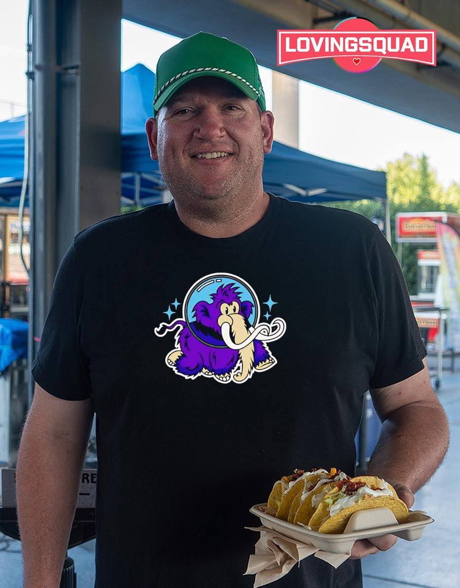 Purple Woolly Mammoth Astronaut space T-shirt
