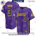 BEST Los Angeles Lakers Anthony Davis Baseball Jerseys