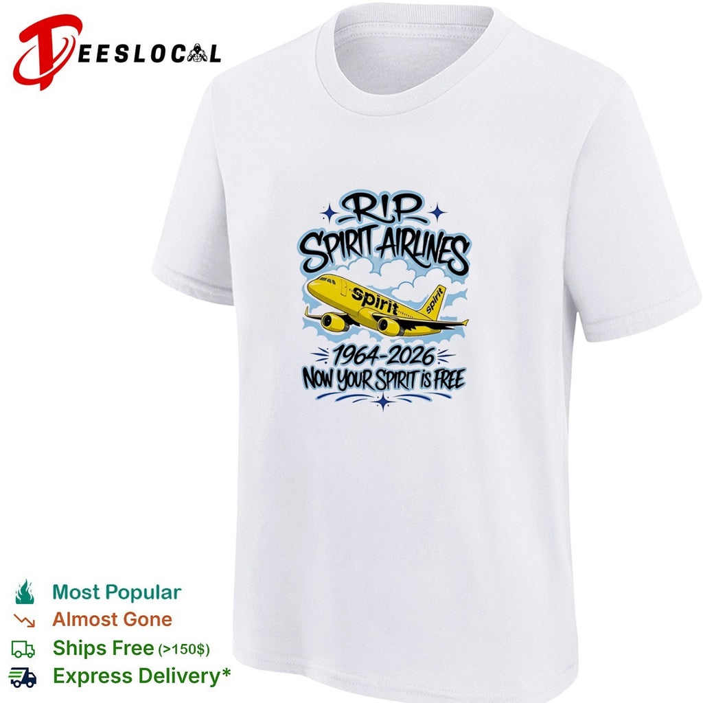 RIP spirit airlines 1964 2026 now your spirit is here vintage shirt