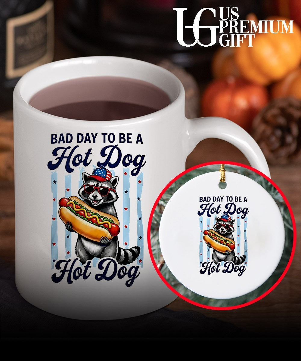 Raccoon Patriotic America Bad Day to be a Hot Dog shirt