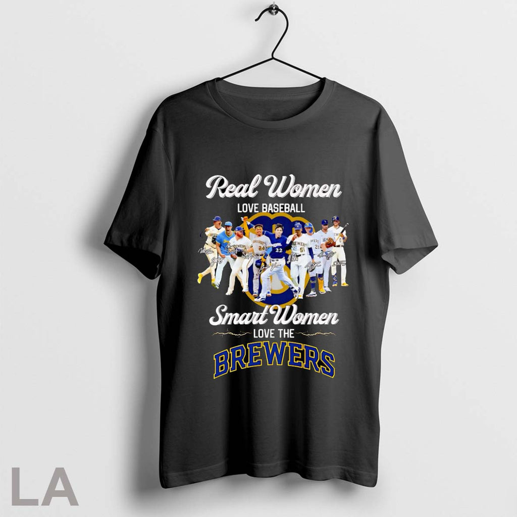 Real Women Love Baseball Smart Women Love The Brewers Signatures T-Shirts, Hoodie, Sweatshirt | InkRitualCo.com
