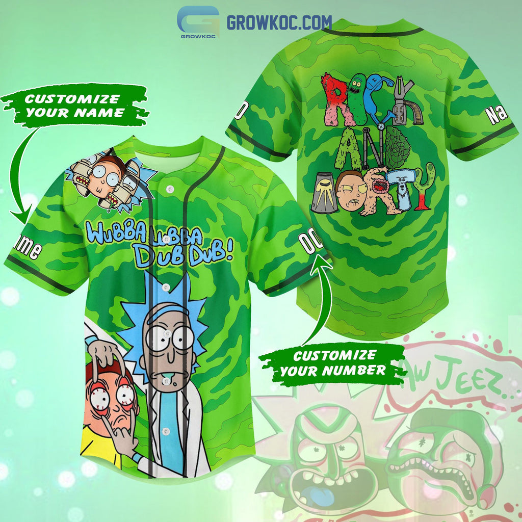 Rick And Mory Wubba Wubba Dub Dub Personalized Baseball Jersey