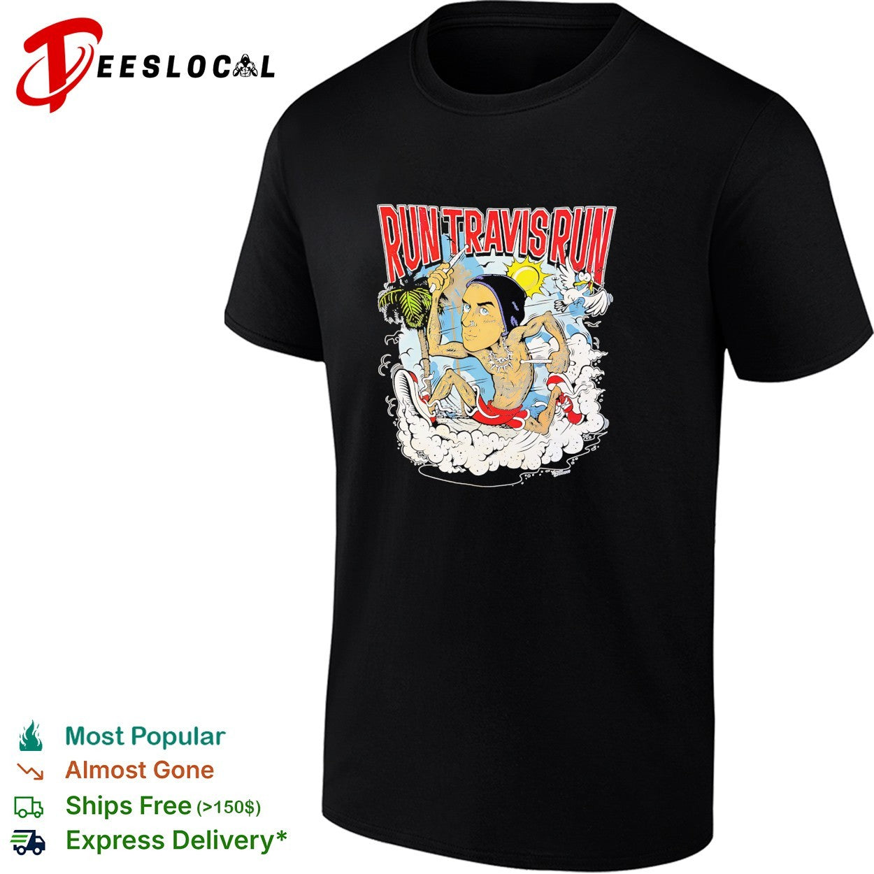 Run Travis run scene cartoon funny shirt