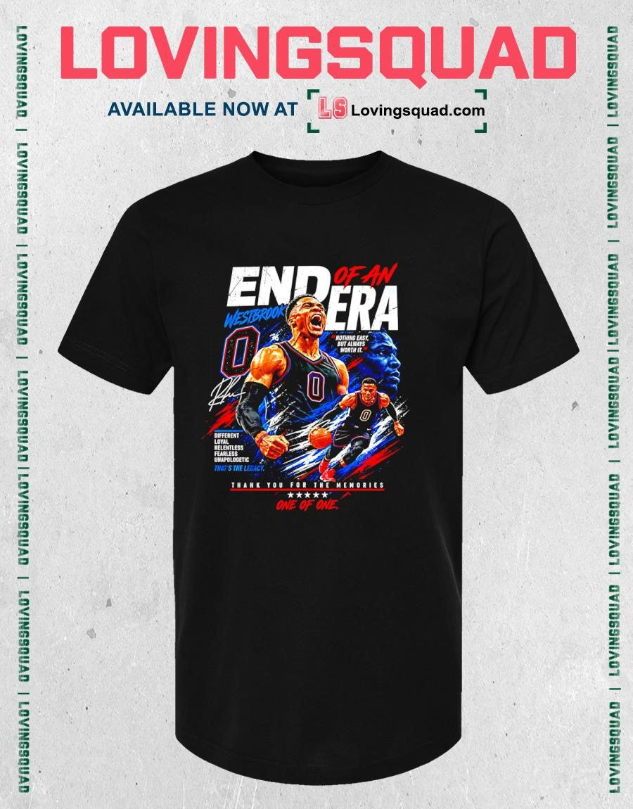 Russell Westbrook End of an Era Thank You For The Memories Basketball T-Shirt
